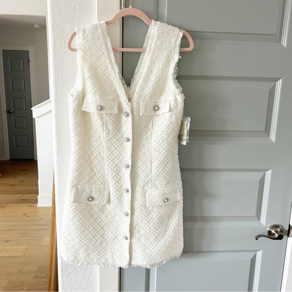 NWT Anthropologie BHLDN Ella Tweed Pearl Dress Bridal - Picture 4 of 11